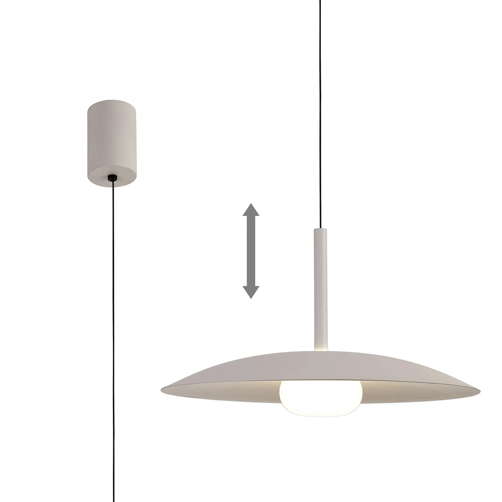 M8979  Lidia 40cm Rise And Fall Pendant 12W LED 3000K White